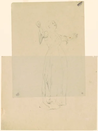 Woman with Outstretched Arms by Thomas Hovenden, drawing, 1870-1890