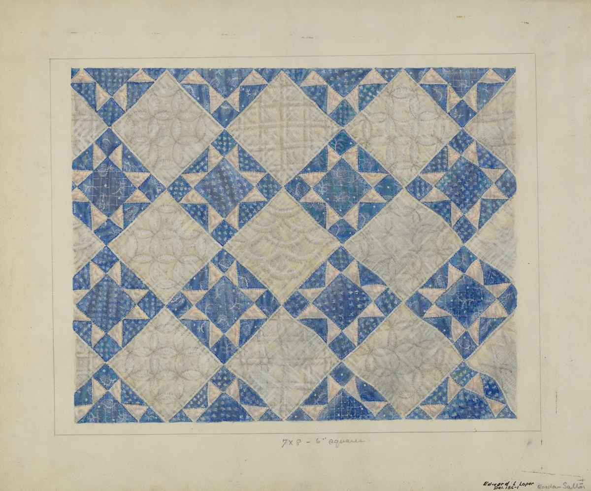 Padded Coverlet by Edward Loper, index of american design, 1937