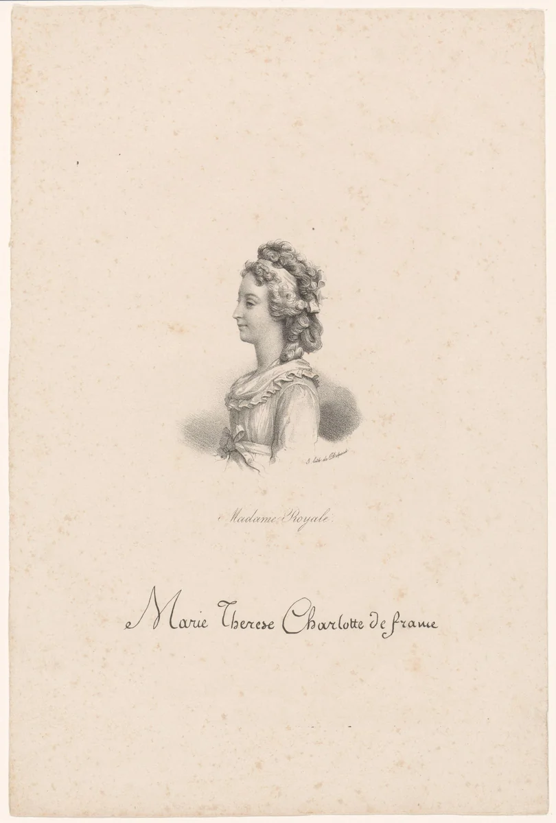 Portret van Marie Thérèse Charlotte van Frankrijk by anonymous, print, 1818-1842