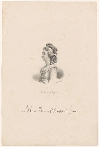 Portret van Marie Thérèse Charlotte van Frankrijk by anonymous, print, 1818-1842