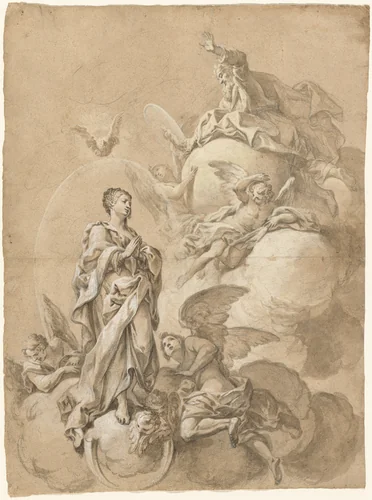 Vision of the Immaculate Conception by Giuseppe Palmieri, drawing, 1732
