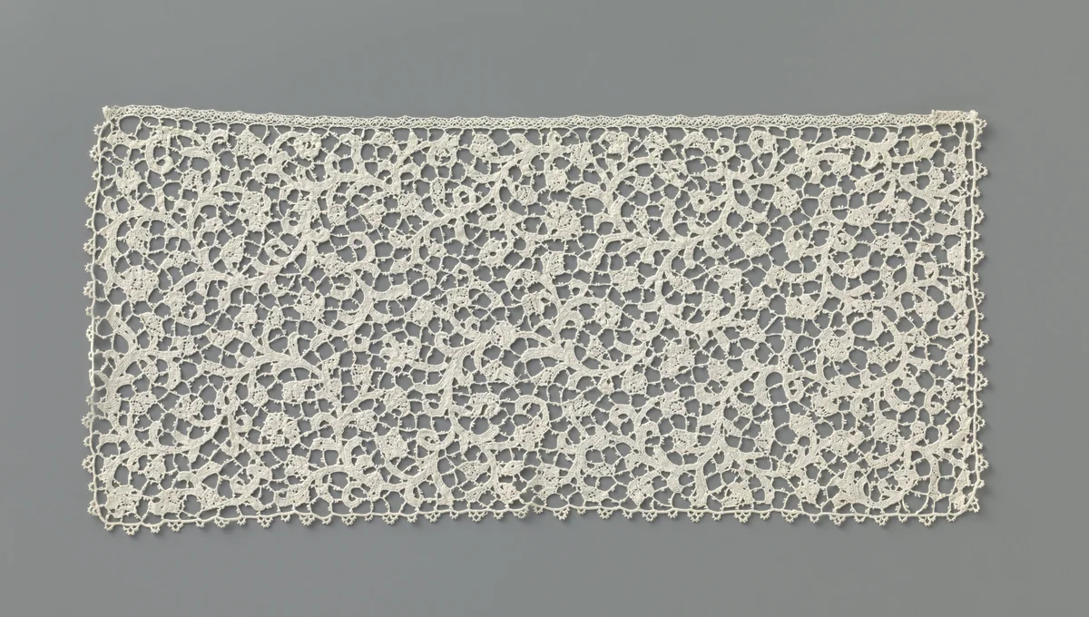 Jabot van naaldkant met spiraalranken by anonymous, other, 1675-1699