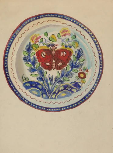 Plate by American 20th Century, index of american design, 1935-1942