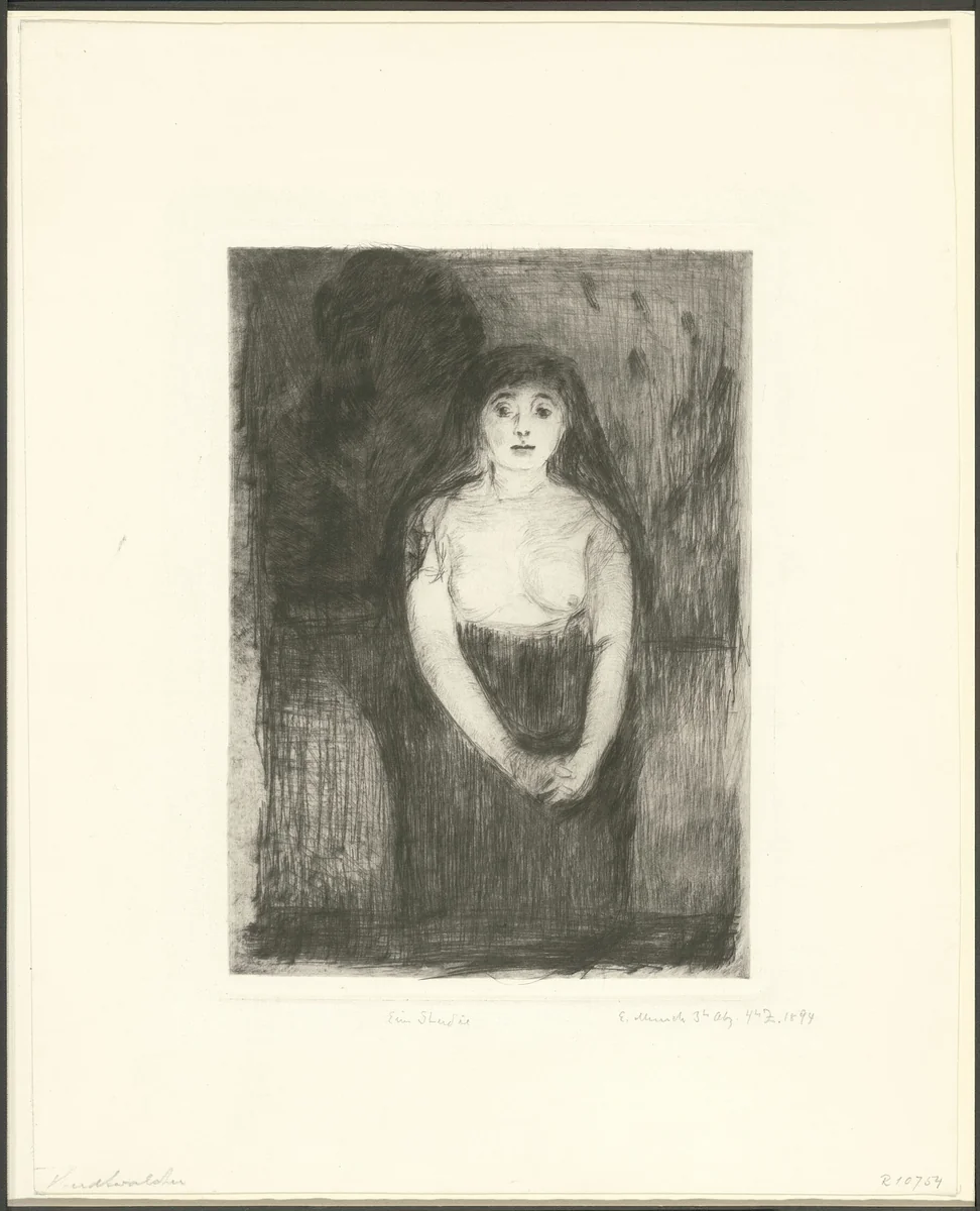 Study of a Model by Edvard Munch, print, 1894