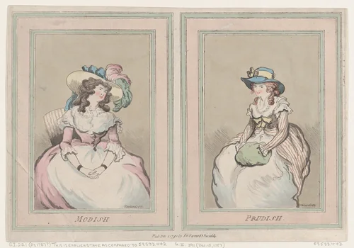 Modish and Prudish by Thomas Rowlandson, print, 1791