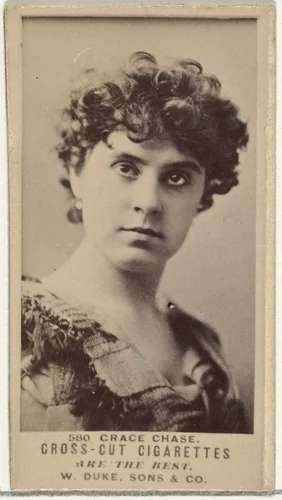 Card Number 580, Grace Chase, from the Actors and Actresses series (N145-3) issued by Duke Sons & Co. to promote Cross Cut Cigarettes by W. Duke, Sons & Co., photograph, 1880-1889