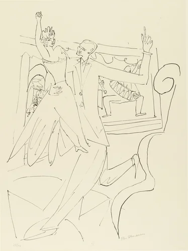 Tango from Day and Dream by Max Beckmann, print, 1946
