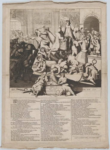 Hollands Hollende Koe (Holland’s Running Cow) by Gaspar Bouttats, print, 1690