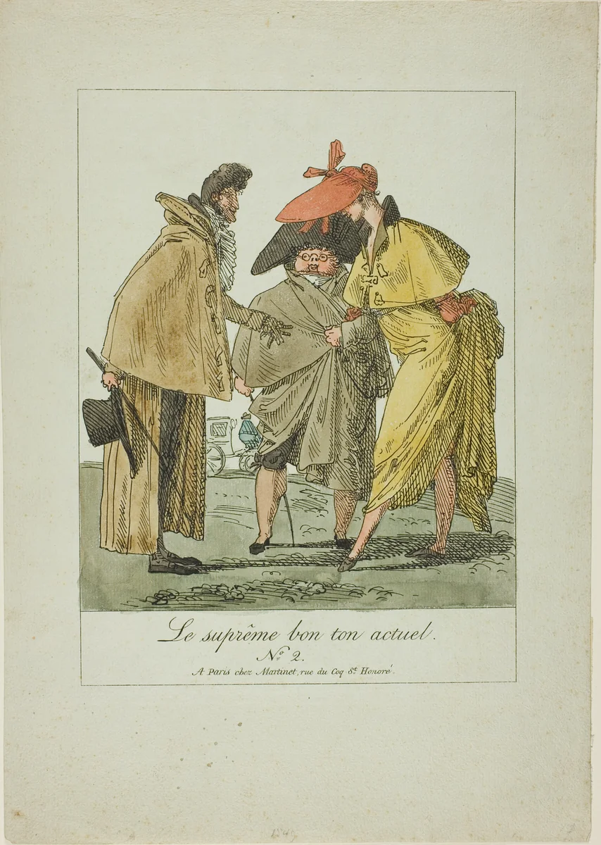Plate Two from The Supreme Current Fashion by Pierre Nolasque Bergeret, print, 1800-1810