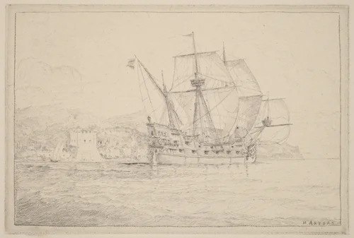 Ship under Sail by N. Artsay, print, 1780-1899