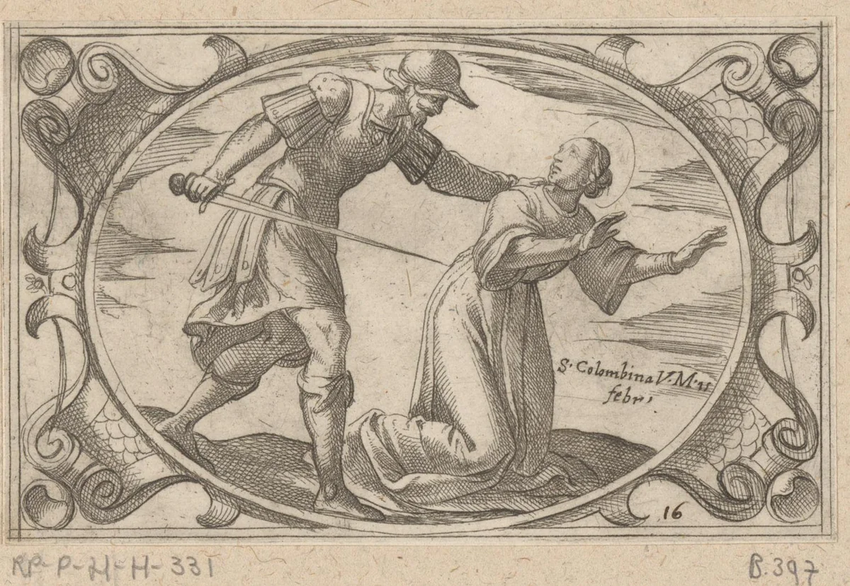 H. Columbina, de dochter van H. Austerius by Antonio Tempesta, print, 1565-1630
