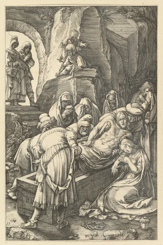The Entombment, from "The Passion of Christ" by anonymous, print, 1598-1617