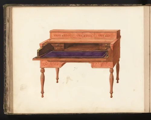 Ontwerp voor een ‘piano-bureau’ by anonymous, drawing, 1825-1839