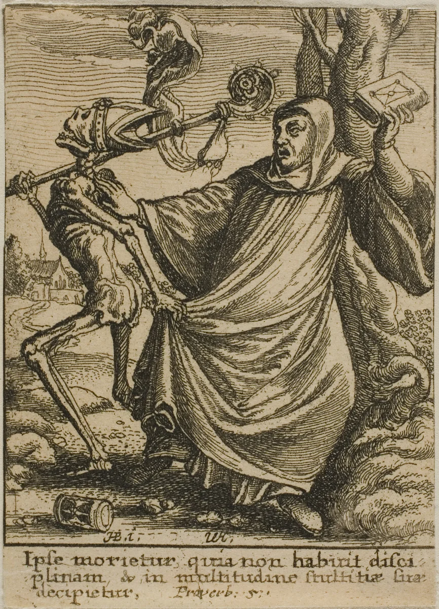 The Abbott and Death by Wenceslaus Hollar
Hans Holbein the younger, print, 1651