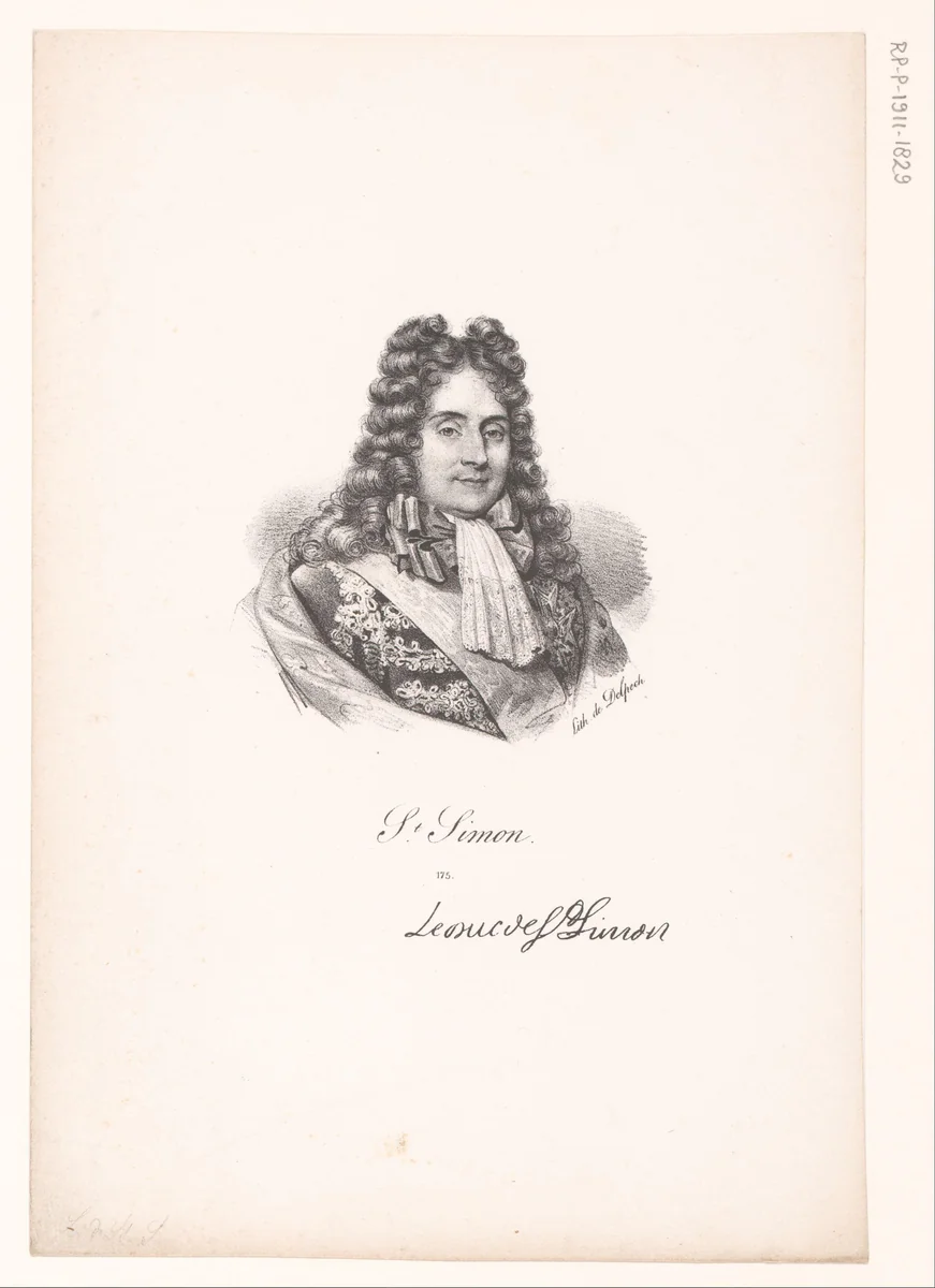Portret van Louis de Rouvroy de Saint-Simon by anonymous, print, 1818-1842