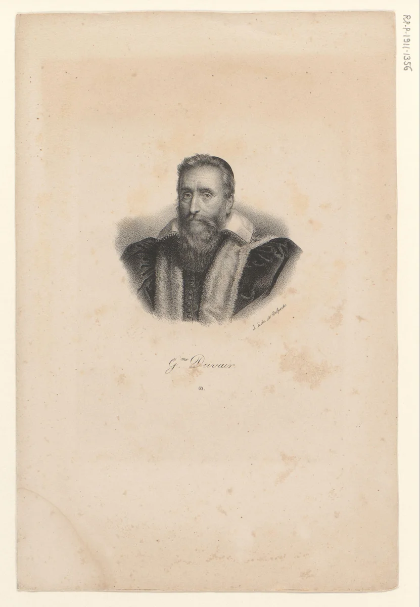 Portret van Guillaume du Vair by anonymous, print, 1818-1842