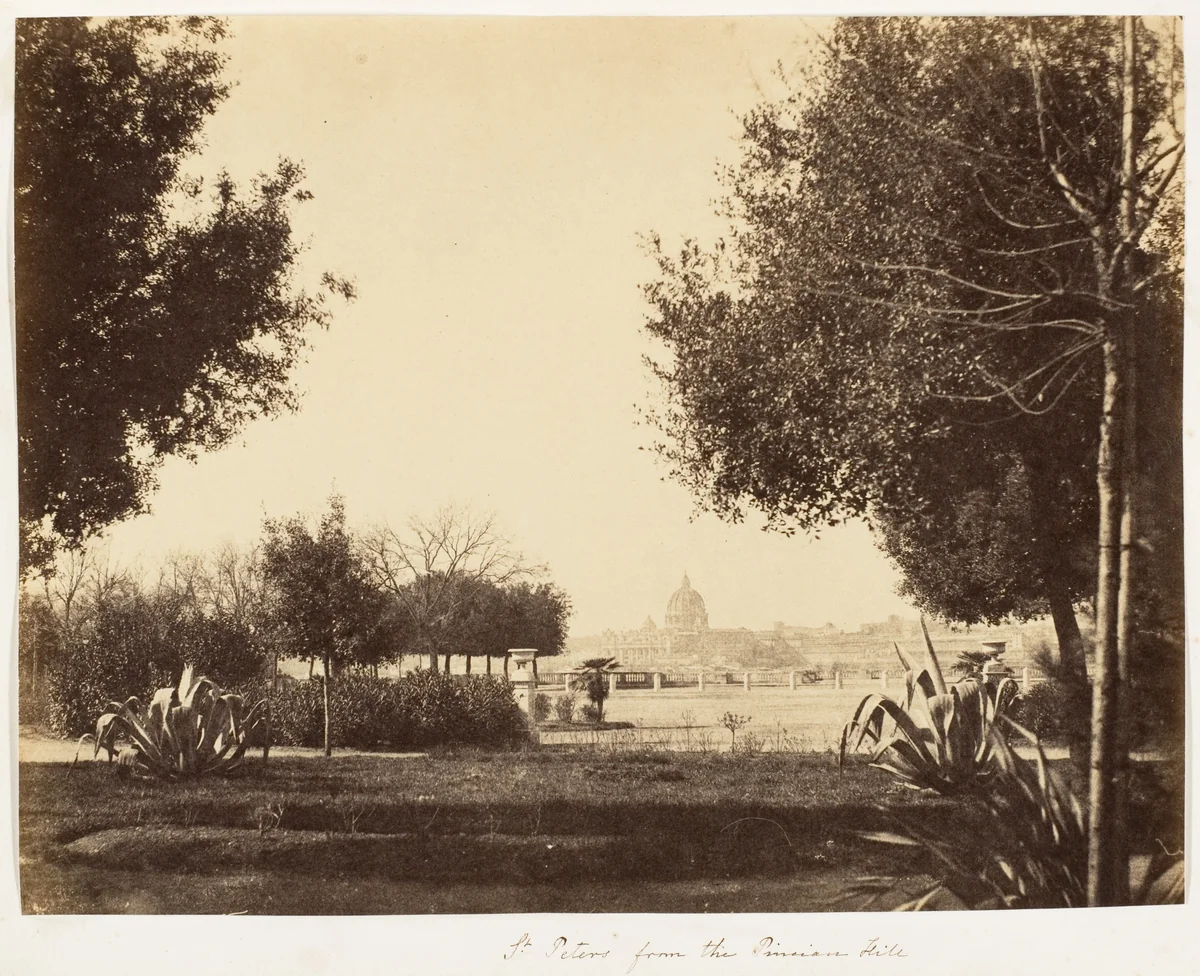 St. Peters from the Pincian Hill by Jane Martha St. John, photograph, 1853-1856