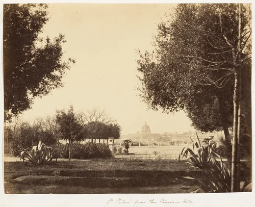St. Peters from the Pincian Hill by Jane Martha St. John, photograph, 1853-1856