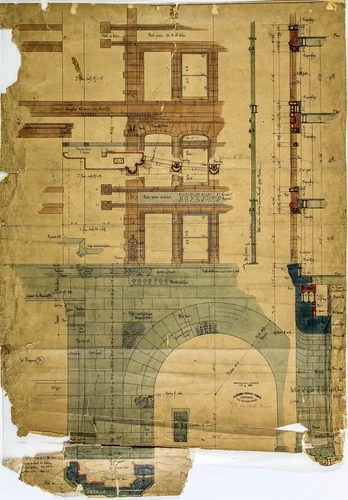 Rookery Building, Chicago, Illinois, Elevation and Section by Burnham & Root, drawing, 1886
