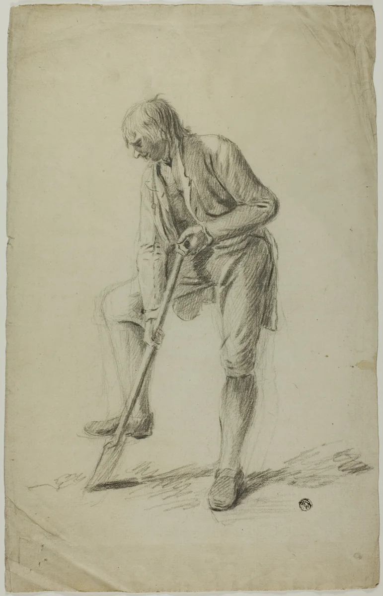 Man Digging by Unknown Artist, drawing, 1700-1799