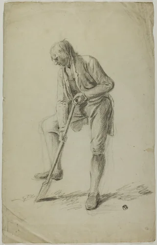 Man Digging by Unknown Artist, drawing, 1700-1799