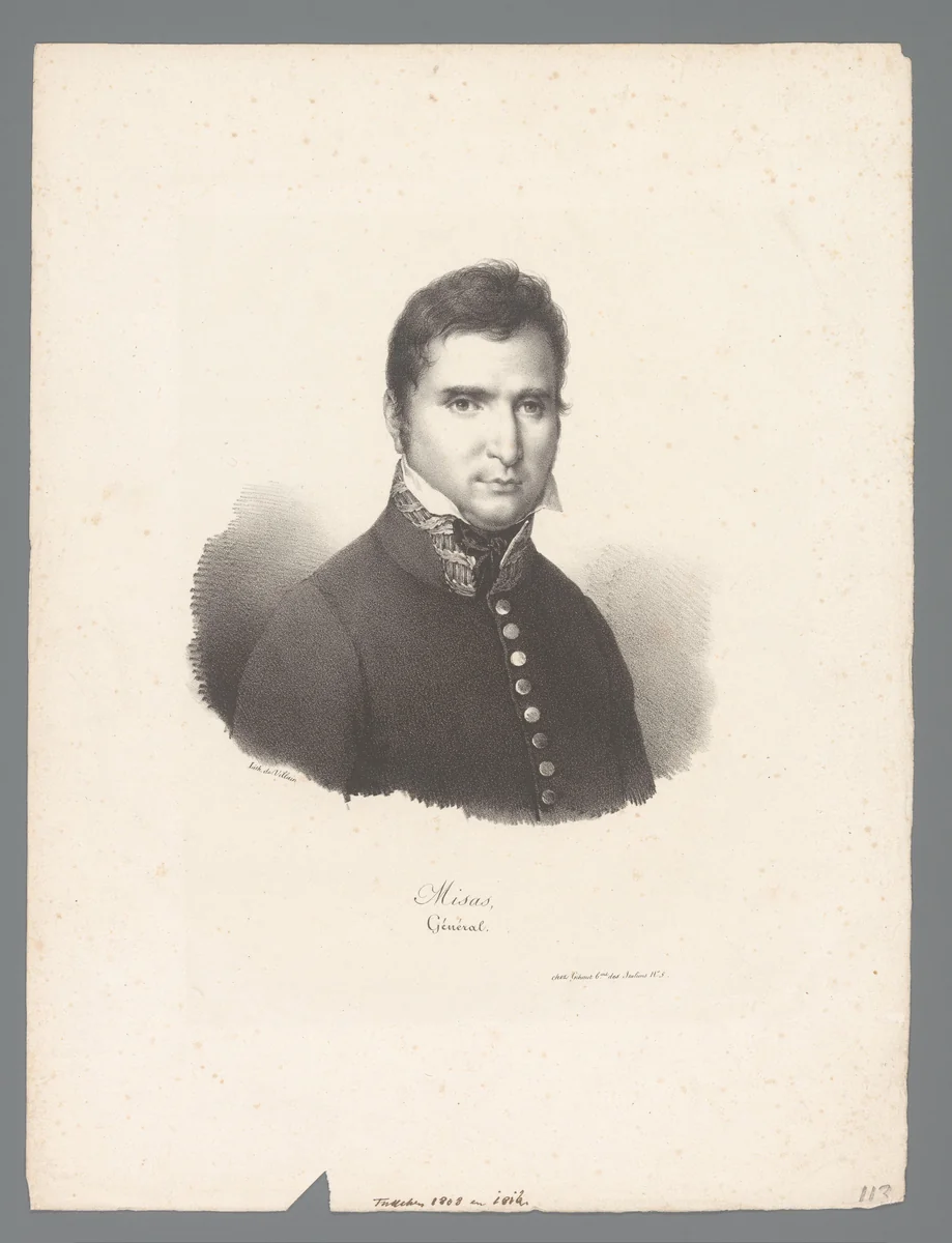 Portret van Antonio Costa Misas by anonymous, print, 1823
