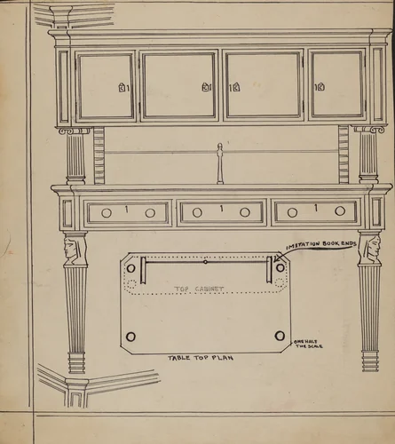 Desk by Frank Wenger, index of american design, 1936
