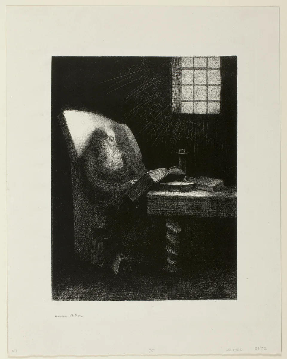 The Reader by Odilon Redon, print, 1892