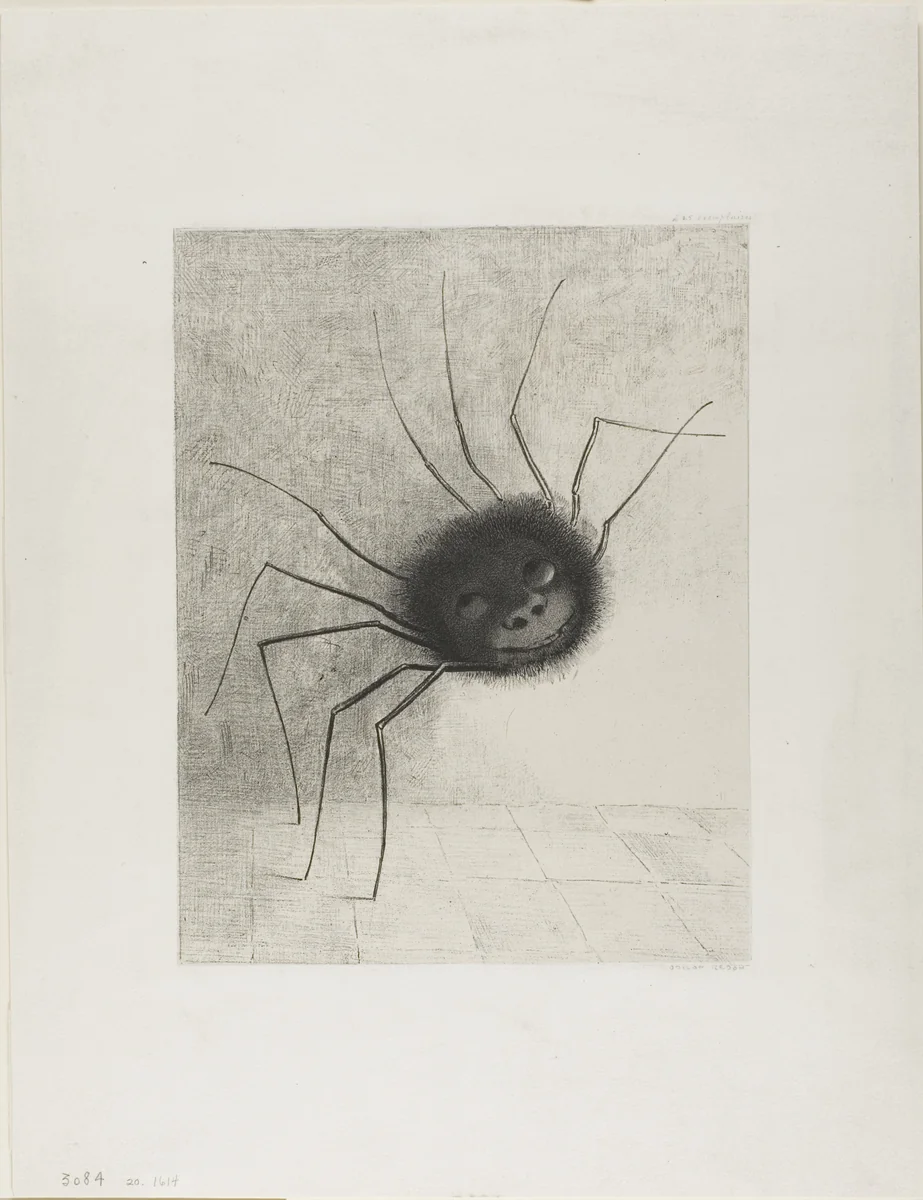 Spider by Odilon Redon, print, 1887