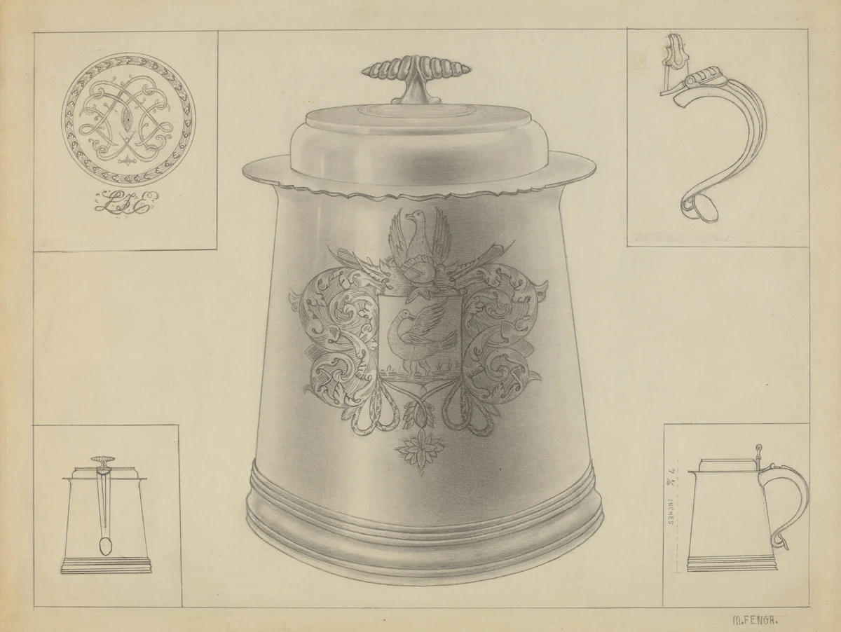 Silver Tankard by Michael Fenga, index of american design, 1936