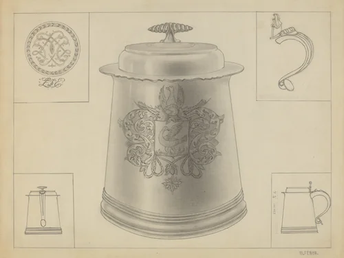 Silver Tankard by Michael Fenga, index of american design, 1936