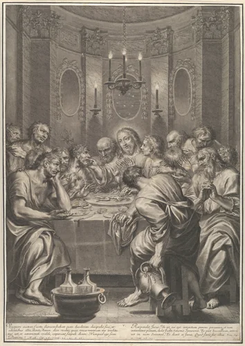 The Last Supper, from The Passion of Christ, plate 5 by Grégoire Huret, print, 1664