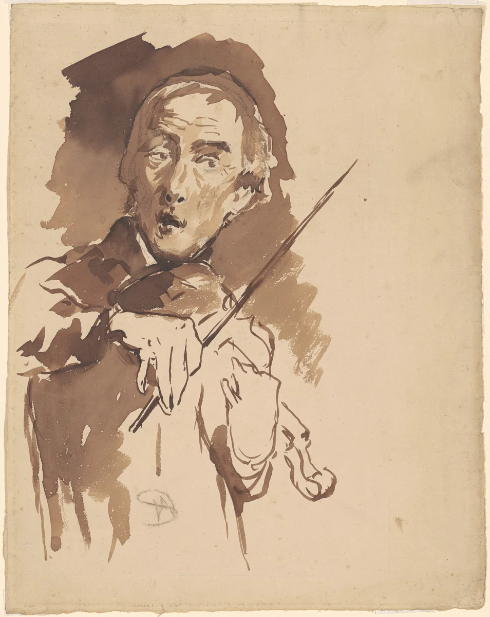Study for "Toning the Bell" by Walter Shirlaw, drawing, 1869-1879
