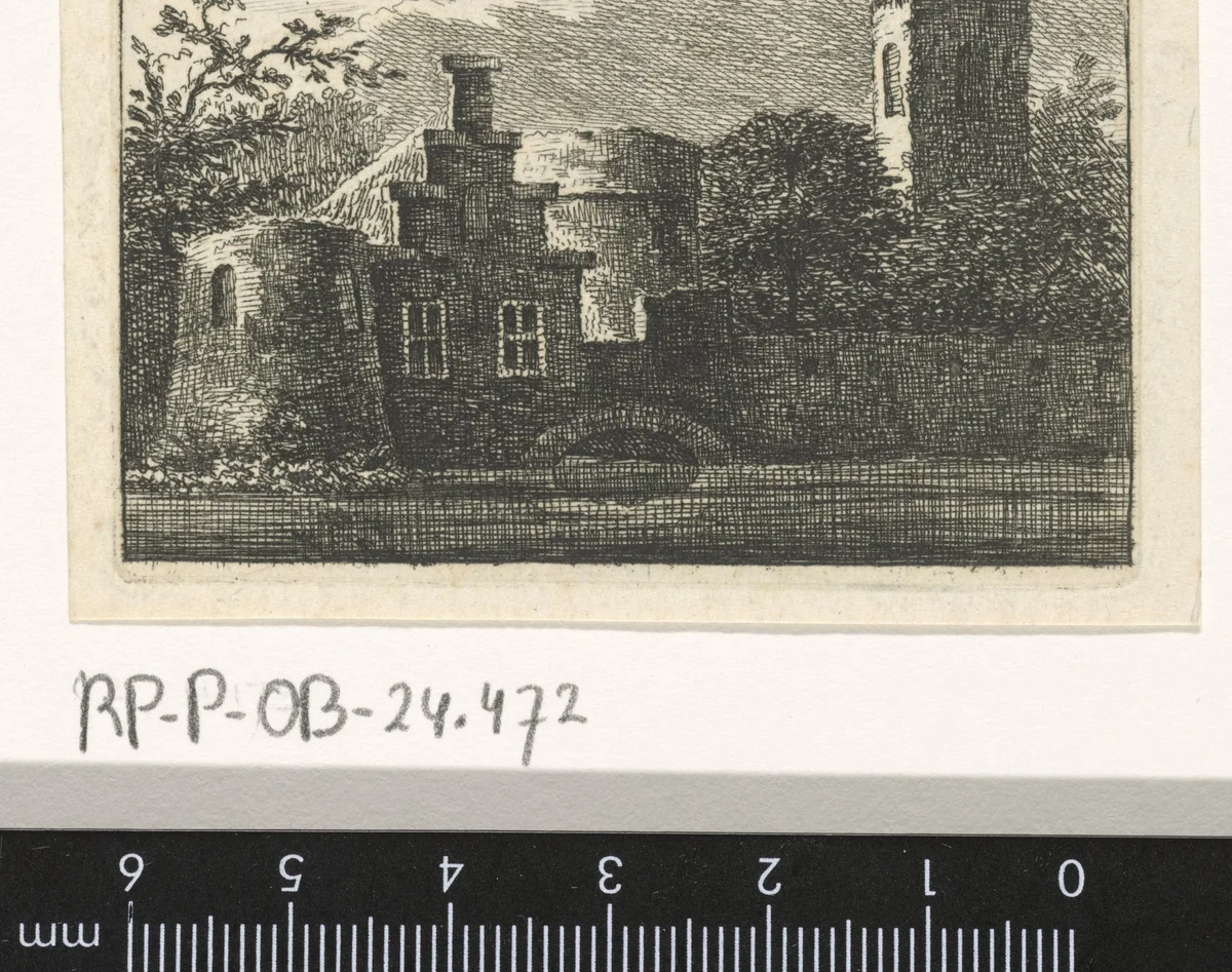 Gezicht op huis met trapgevel by Caspar Jacobsz Philips, print, 1766