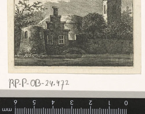 Gezicht op huis met trapgevel by Caspar Jacobsz Philips, print, 1766