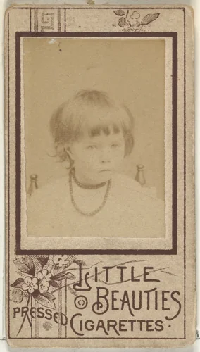 From the Girls series (N59) promoting Little Beauties Pressed Cigarettes for Allen & Ginter brand tobacco products by Allen & Ginter, photograph, 1885-1893