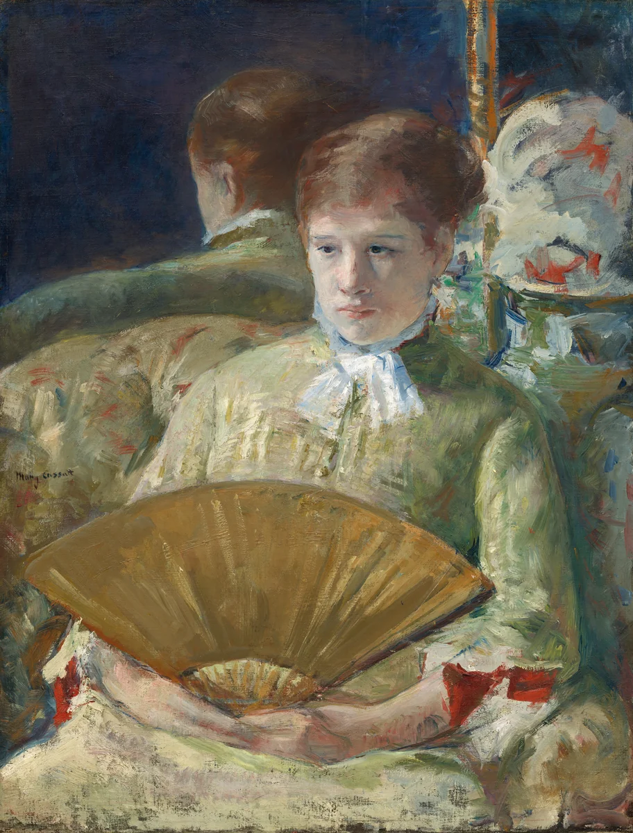 Woman with a Fan by Mary Cassatt, painting, 1878-1879