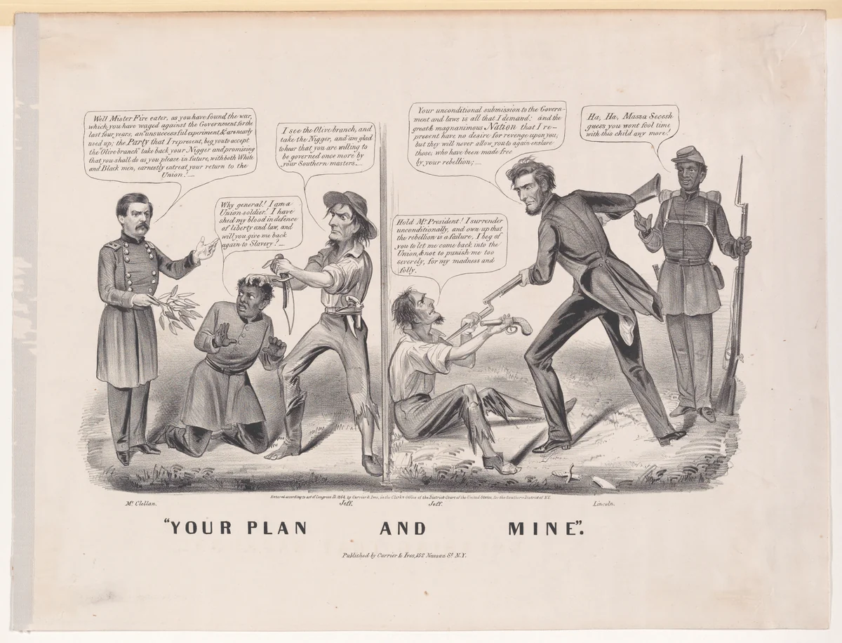 "Your Plan and Mine" by Currier & Ives, print, 1864
