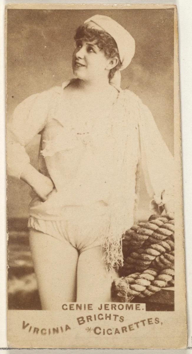 Genie Jerome, from the Actors and Actresses series (N45, Type 1) for Virginia Brights Cigarettes by Allen & Ginter, photograph, 1885-1891