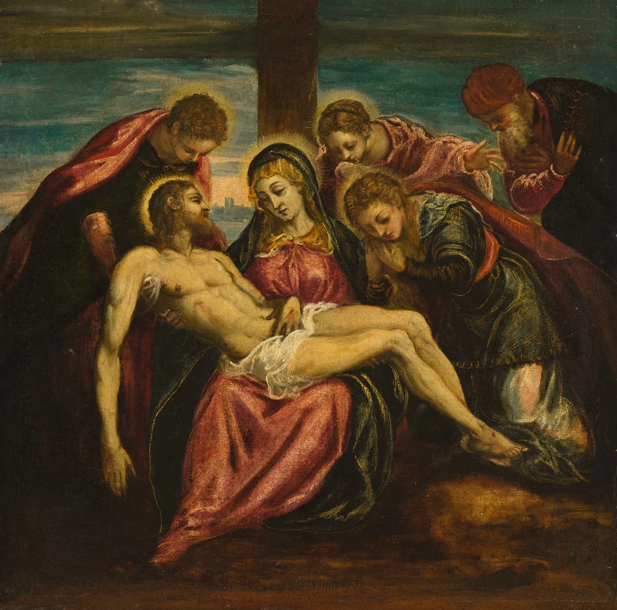 Lamentation by Anonymous Artist; Jacopo Tintoretto, painting, 1580-1589