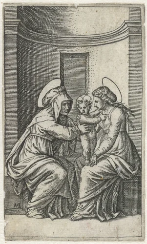 Maria en kind en heilige Anna by Unknown, print, 1500-1527