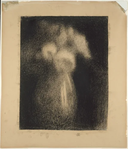 Roses in a Vase by Georges Seurat, drawing, 1881-1883