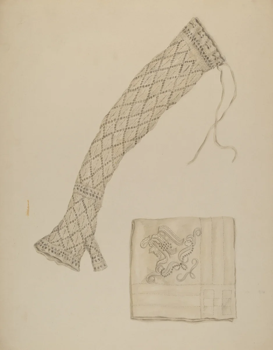 Economy Handkerchief and Mitts by Eva Wilson, index of american design, 1938