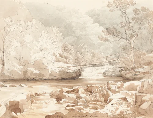 Bridge Near Waters-Meet, Lynton, North Devon by James Bulwer, drawing, 1800-1850