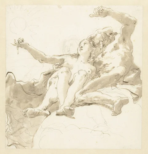 De Waarheid en de Tijd by Giovanni Battista Tiepolo, drawing, 1706-1770