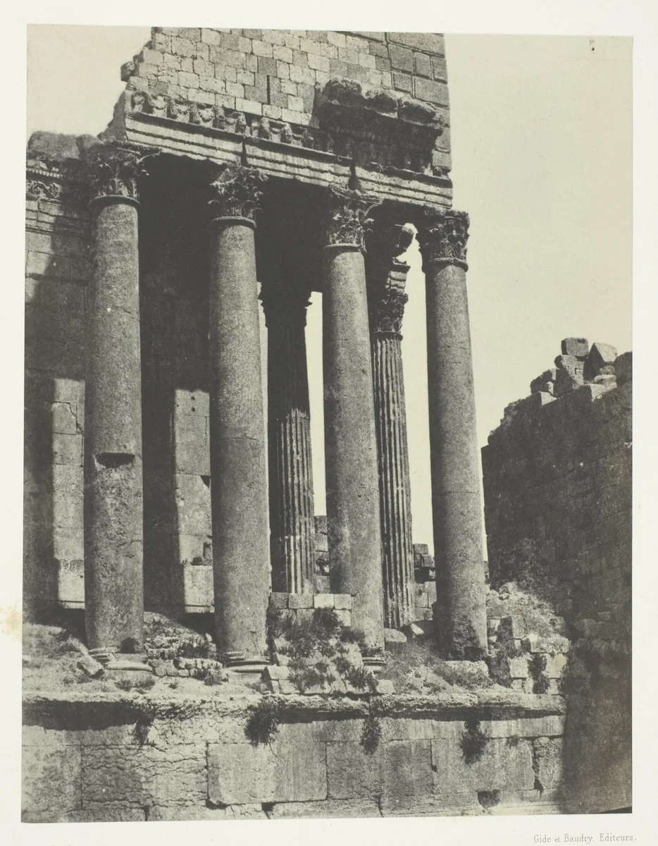 Baalbeck (Héliopolis), Temple De Jupiter, Vue Prise à L'Angle Sud-est; Syrie by Maxime Du Camp, photograph, 1849-1851