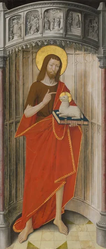 Panels from the High Altar of the Charterhouse of Saint-Honoré, Thuison-les-Abbeville: Saint John the Baptist by Picardy, painting, 1490-1500
