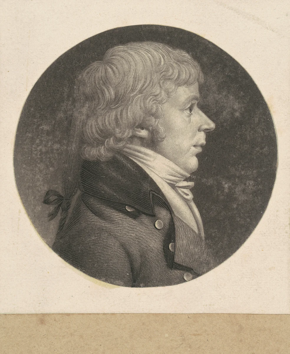 Unidentified Man by Charles B. J. Févret de Saint-Mémin, print, 1798-1803