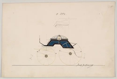 Dog Cart (Phaeton) #806 by Brewster & Co., drawing, 1850-1870