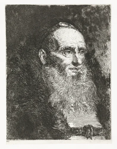 Oude man by Giovanni Domenico Tiepolo, print, 1757-1758